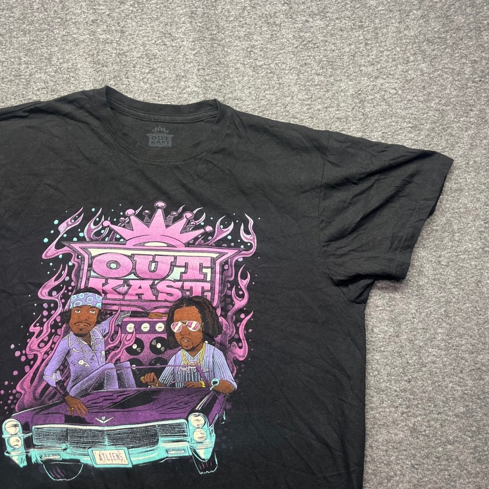 OutKast TShirt Mens Large Black ATLiens Graphic Hip Hop Rap Tee Short Sleeve - Picture 3 of 14
